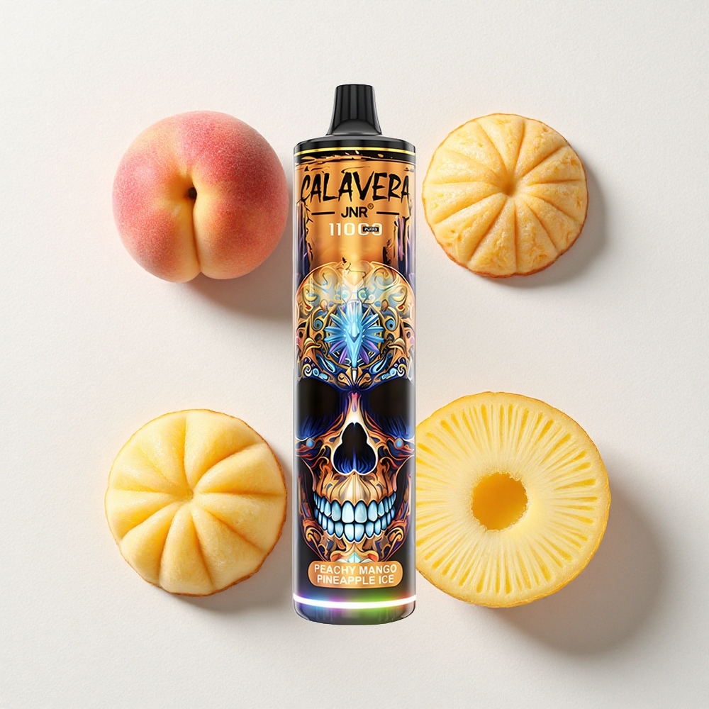 JNR Calavera 11000 Puffs Disposable Vape Peach Mango Pineapple Ice with Type-C & 850mAh Battery Capacity Battery