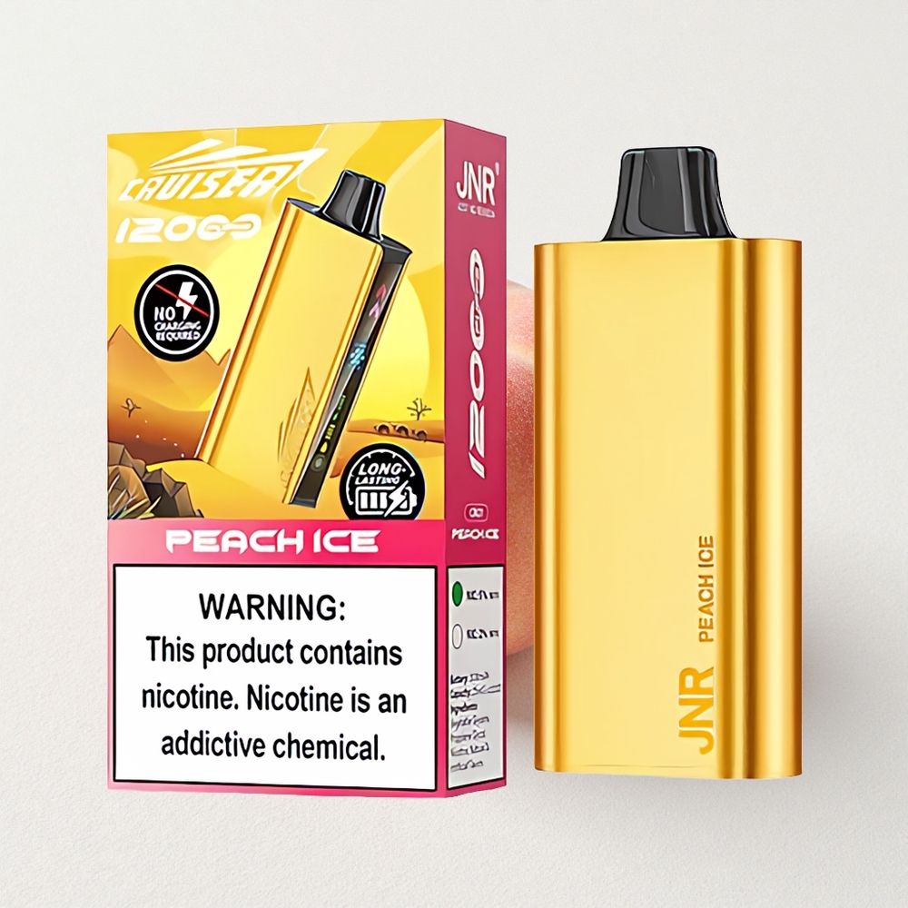 JNR Cruiser 12000 Puffs Built-in Battery Dual Mesh Coil Peach Ice