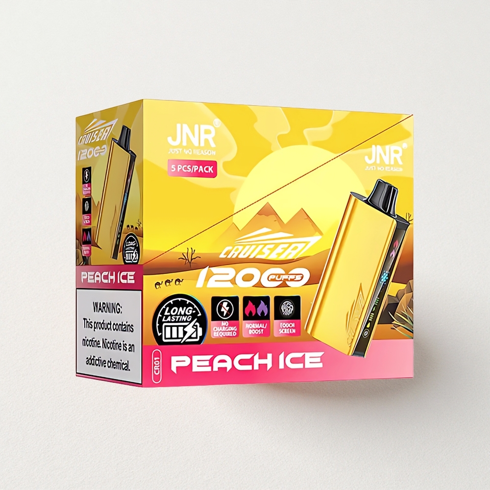 JNR Cruiser 12000 Puffs Built-in Battery Dual Mesh Coil Peach Ice