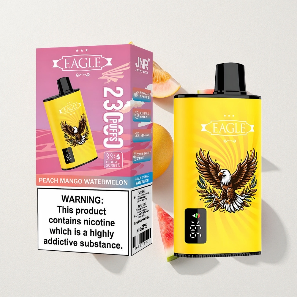 JNR EAGLE Smart 23000 Puffs Digital Airflow Disposable Vape Peach Mango Watermelon