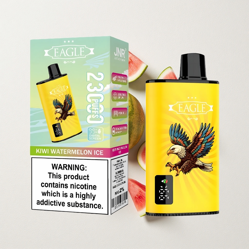 JNR EAGLE Smart 23000 Puffs Disposable Vape Kiwi Watermelon Ice with Digital Screen & Adjustable Airflow
