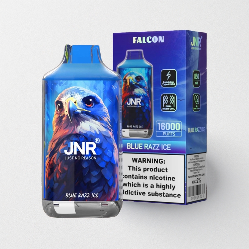 JNR Falcon 16000 Puffs Dual Mesh Coil 22mL E-Liquid Capacity Blue Razz Ice