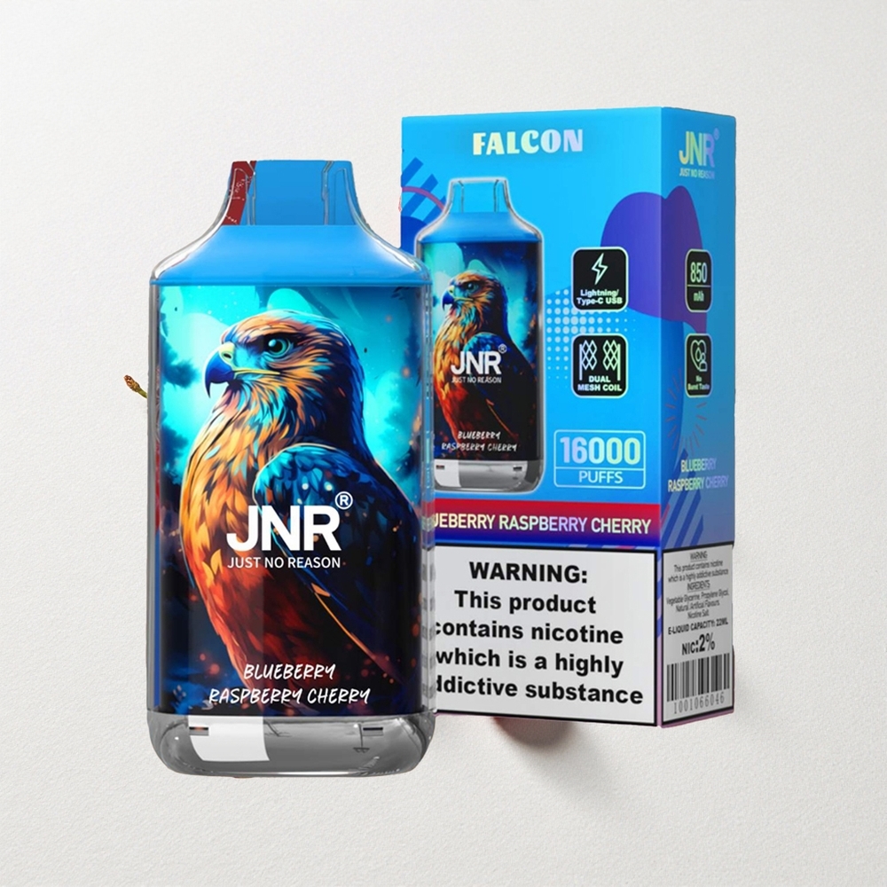 JNR Falcon 16000 Puffs Dual Mesh Coil 22mL E-Liquid Capacity Blueberry Raspberry Cherry