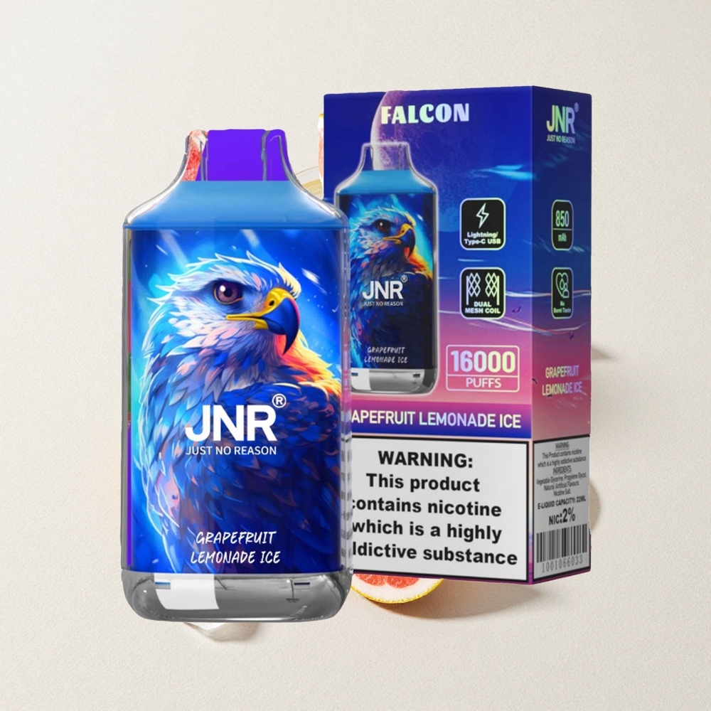 JNR Falcon 16000 Puffs Dual Mesh Coil 22mL E-Liquid Capacity Grapefruit Lemonade Ice