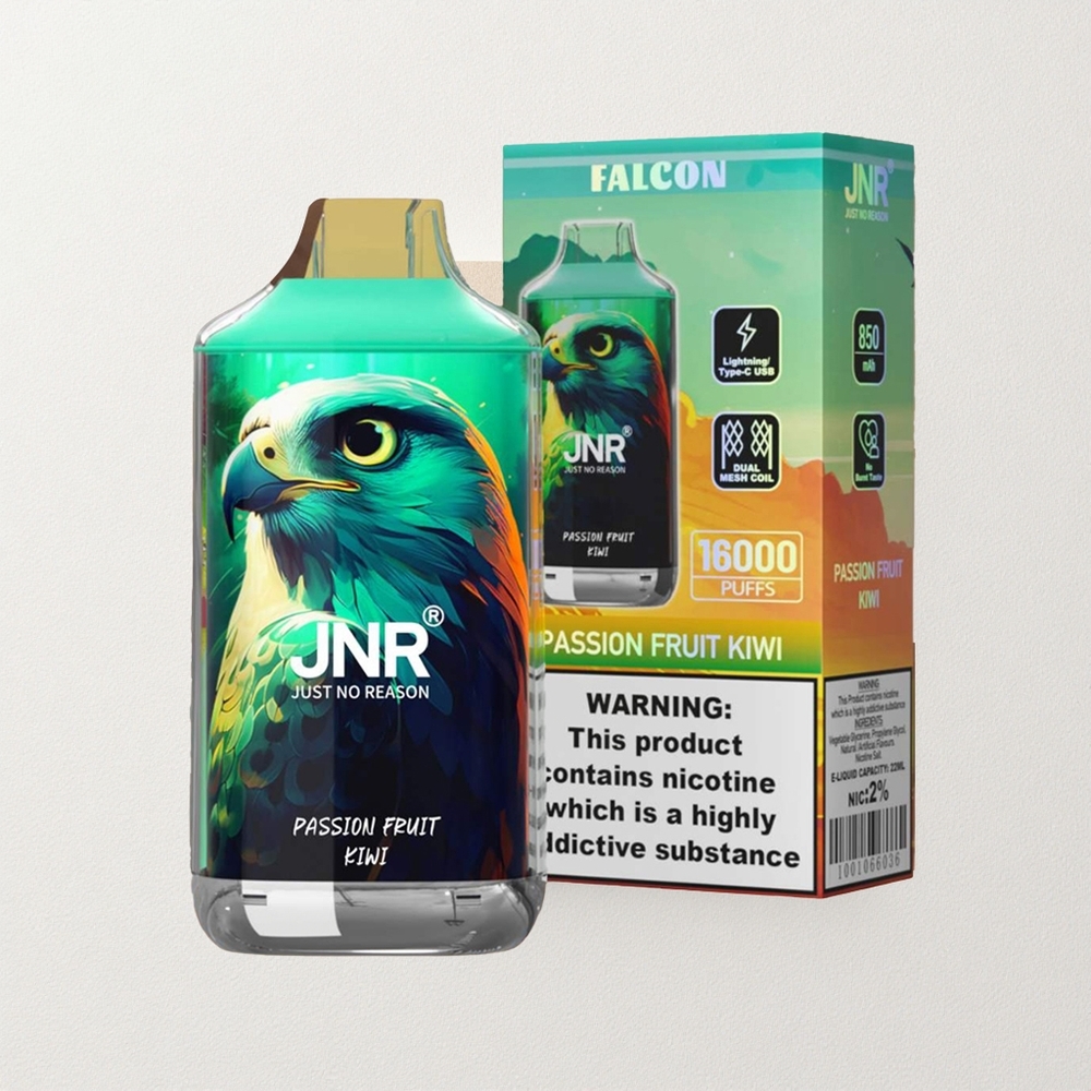 JNR Falcon 16000 Puffs Dual Mesh Coil 22mL E-Liquid Capacity Passion Fruit Kiwi