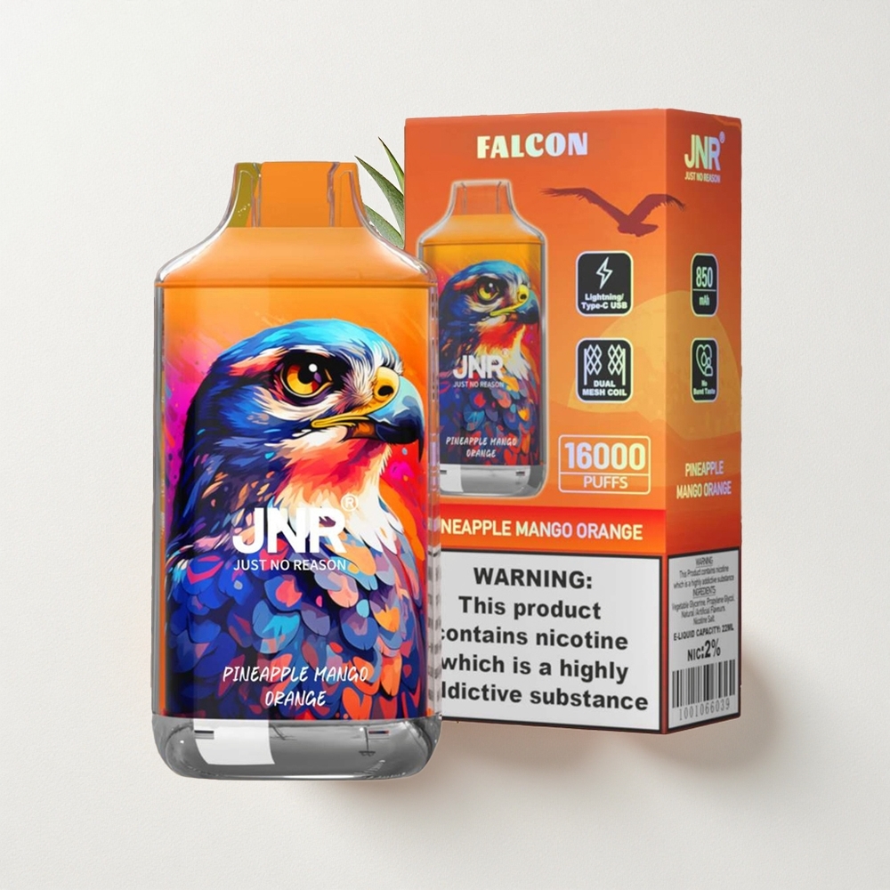JNR Falcon 16000 Puffs Dual Mesh Coil 22mL E-Liquid Capacity Pineapple Mango Orange