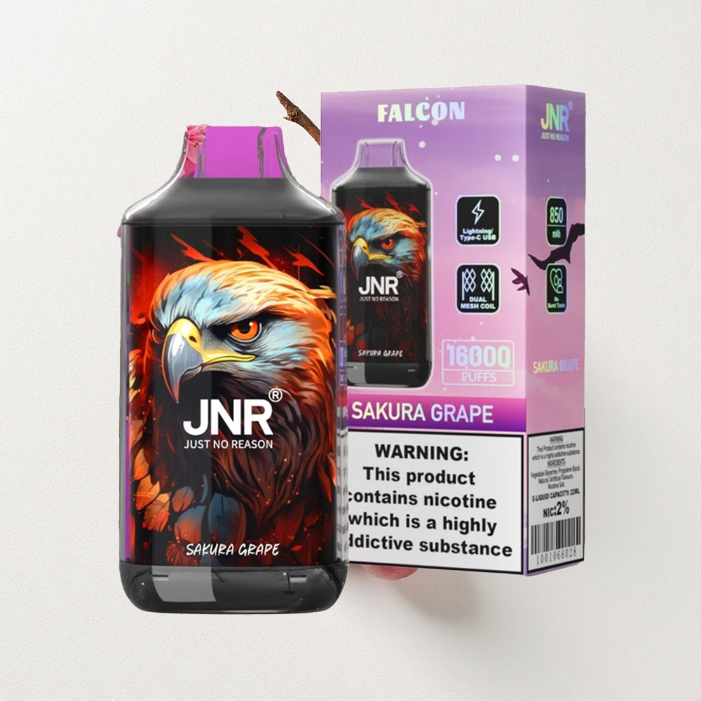 JNR Falcon 16000 Puffs Dual Mesh Coil 22mL E-Liquid Capacity Sakura Grape