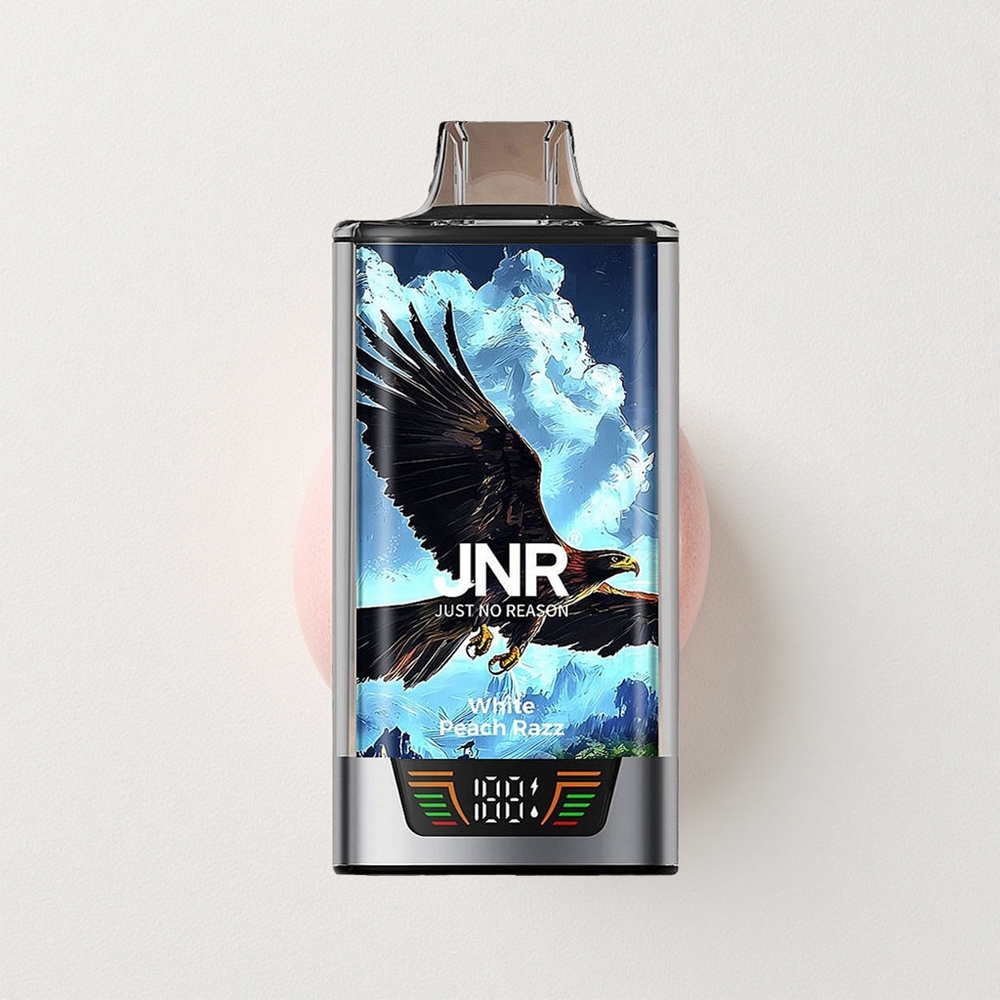 JNR Falcon Pro 28000 Disposable Vape White Peach Razz 30mL E-Liquid Capacity Dual Mesh Coil