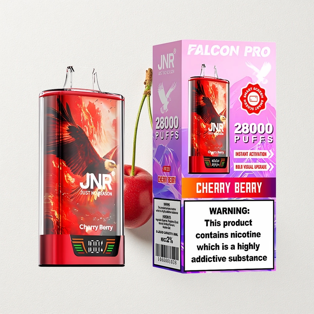 JNR Falcon Pro 28000 Dual Mesh Coil Cherry Berry Smart Display