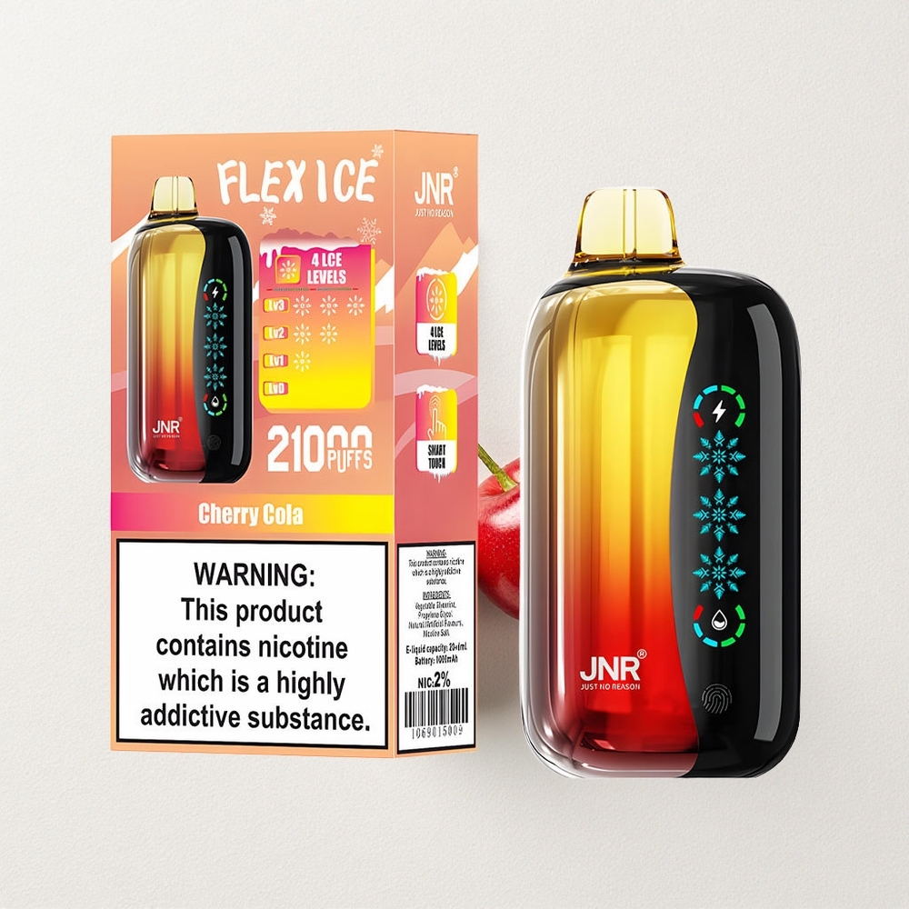 JNR Flex Ice 21000 Puffs Cherry Cola Adjustable Airflow Dual Mesh Coil