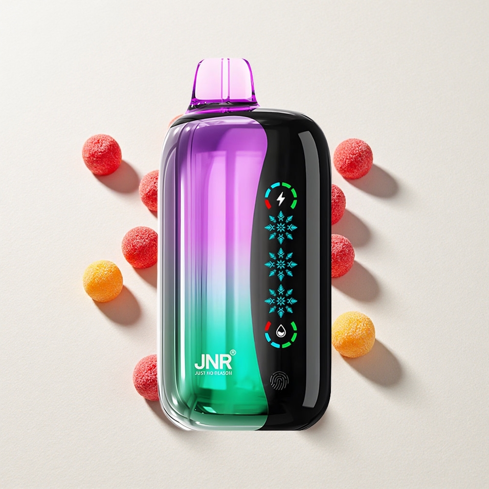 JNR Flex Ice 21000 Puffs Disposable Vape Sour Cherry Gummies Dual Mesh Coil Type-C