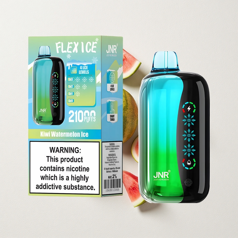 JNR Flex Ice 21000 Puffs Kiwi Watermelon Ice Adjustable Airflow Dual Mesh Coil