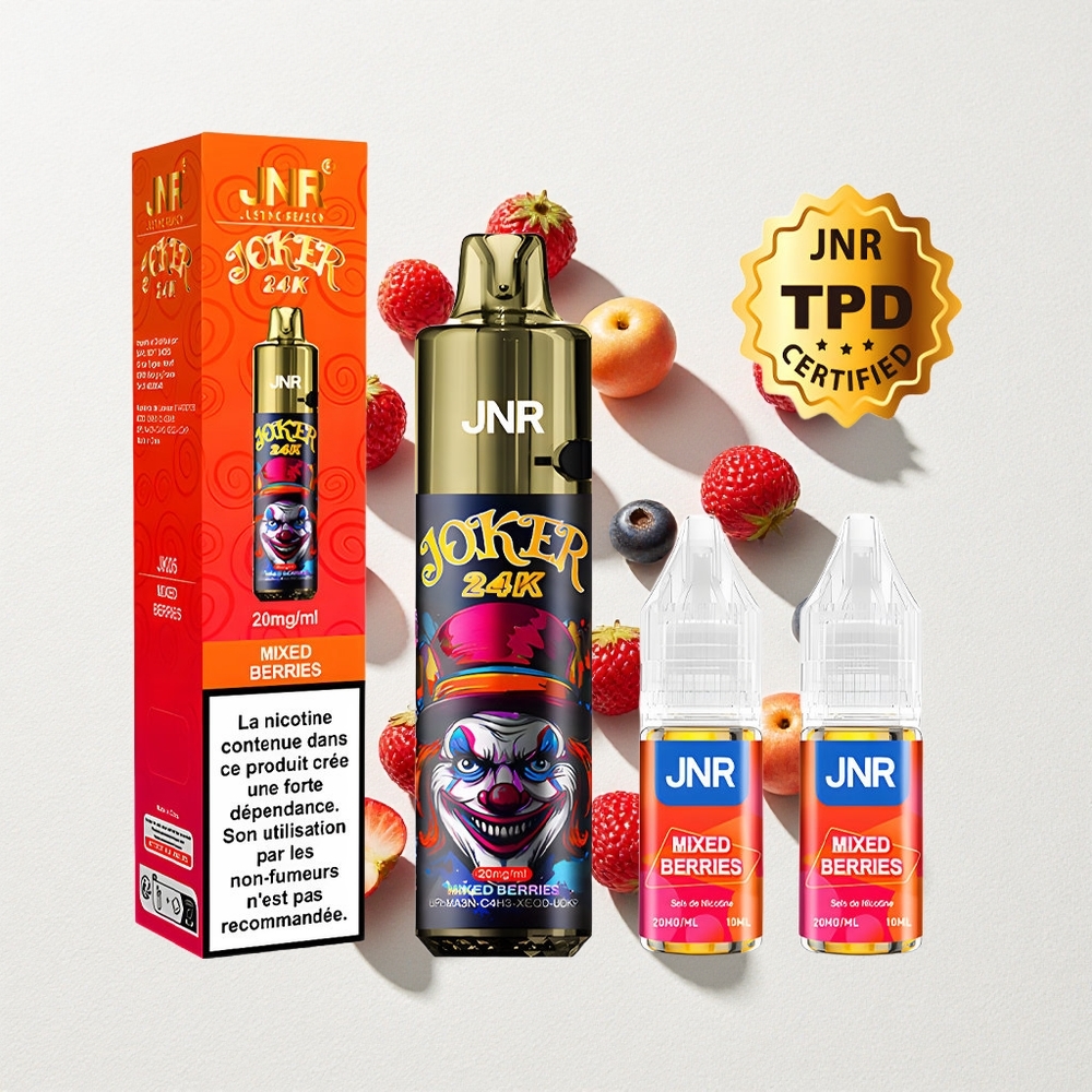 JNR Joker 24K Puffs Disposable Vape Mixed Berries Refillable Type-C