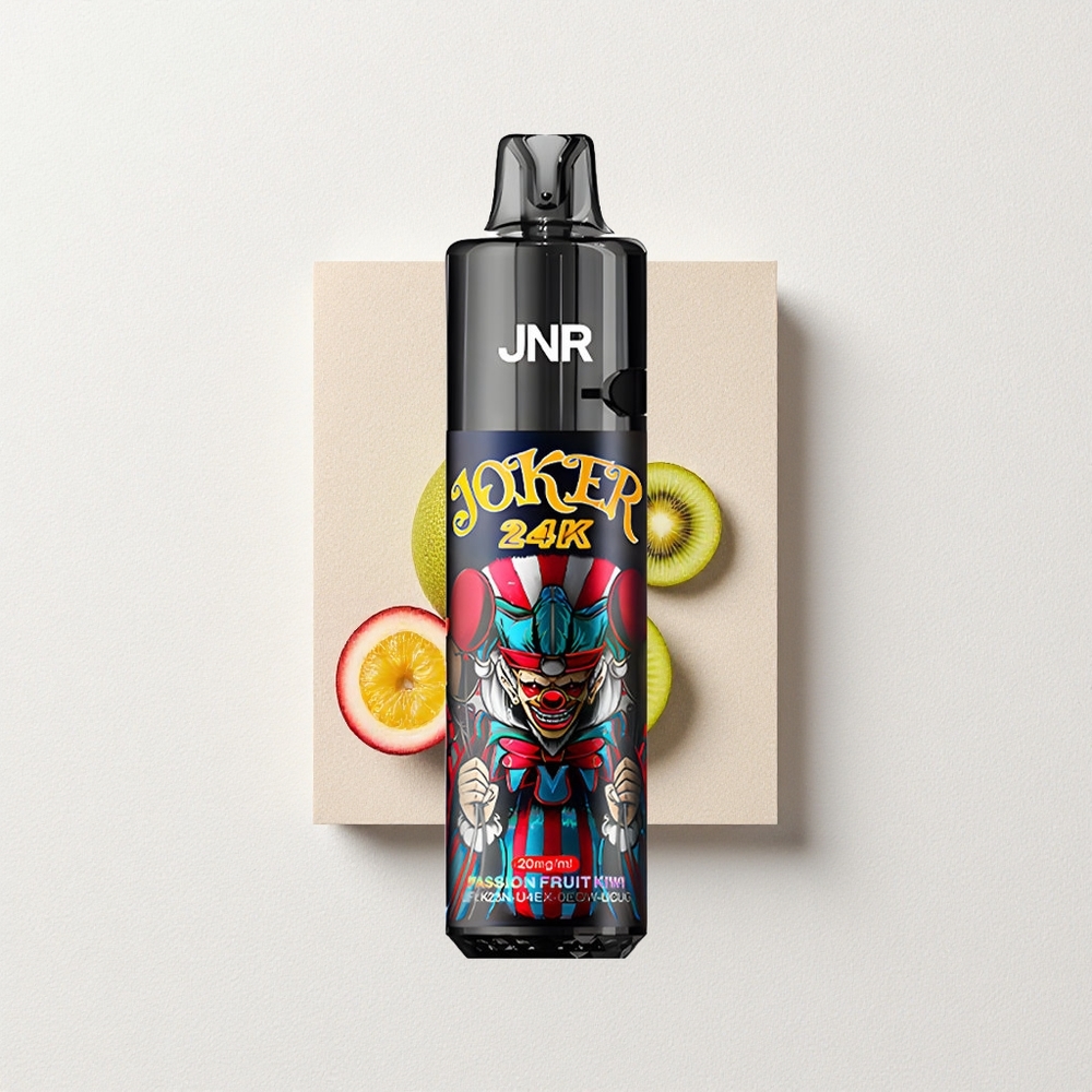 JNR Joker 24K Puffs Disposable Vape Passion Fruit Kiwi with 2+10mL E-Liquid Capacity Refillable Pod & Type-C Charging