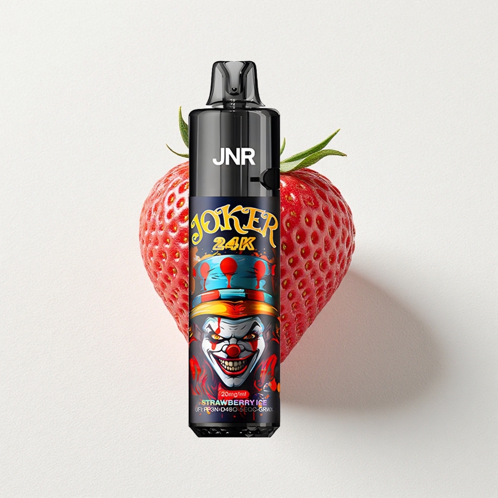 JNR Joker 24K Puffs Disposable Vape Strawberry Ice with 800mAh Battery Capacity & Type-C Charging