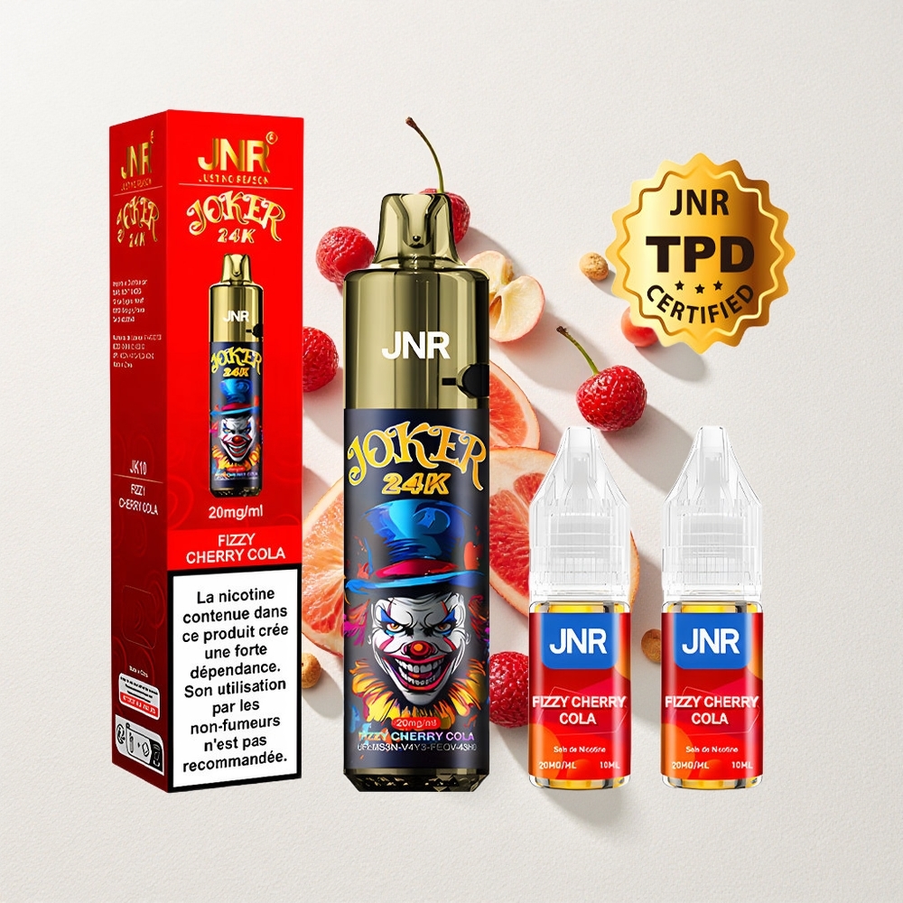 JNR Joker 24K Puffs Fizzy Cherry Cola Type-C 800mAh Battery Capacity