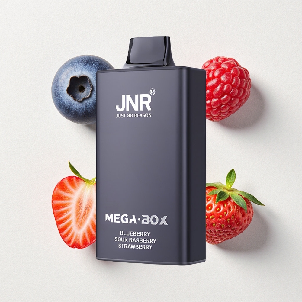 JNR Mega Box 25000 Puffs 850mAh Battery Capacity Type-C Blueberry Sour Raspberry Strawberry
