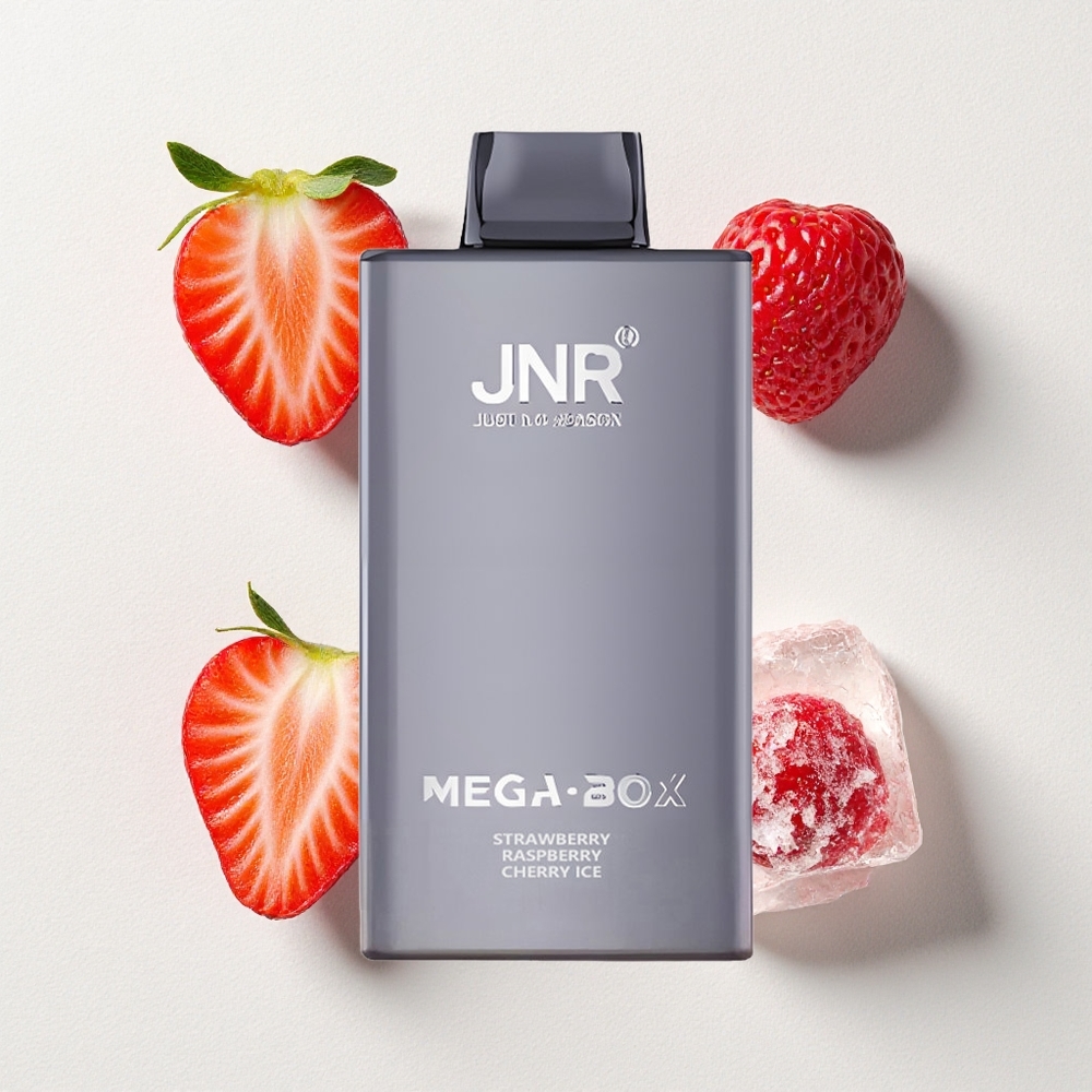 JNR Mega Box 25000 Puffs Dual Mesh Coil Strawberry Raspberry Cherry Ice
