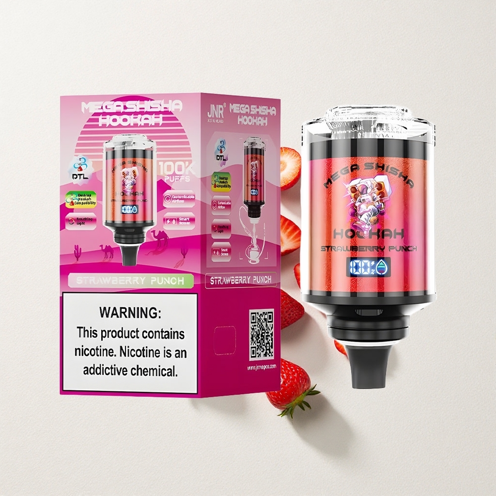 JNR Mega Shisha 100K Desktop Smart Screen Strawberry Punch
