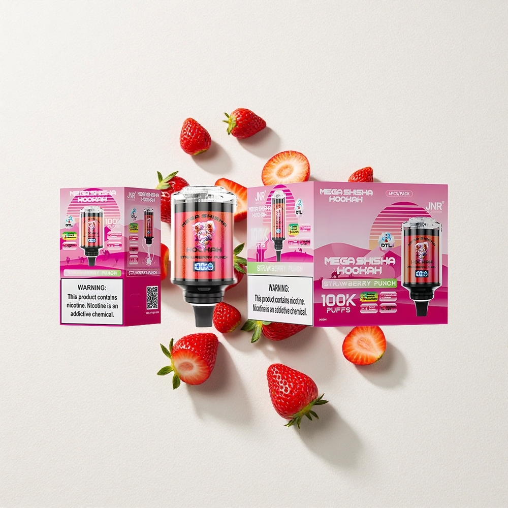 JNR Mega Shisha 100K Desktop Smart Screen Strawberry Punch
