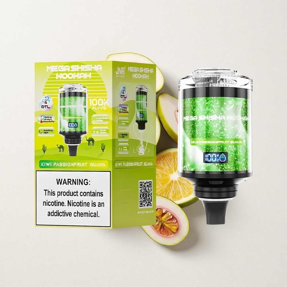 JNR Mega Shisha 100K Kiwi Passionfruit Guava Smart Screen Fast Charge