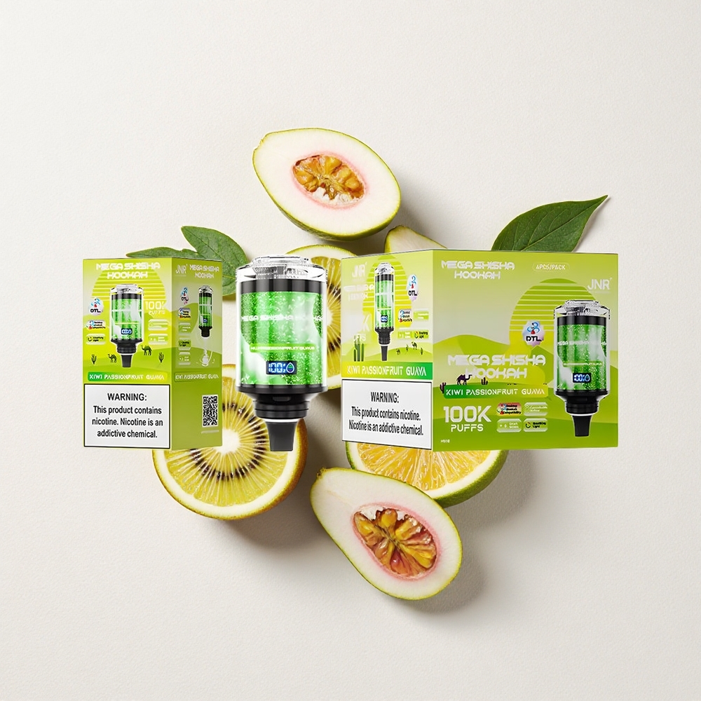 JNR Mega Shisha 100K Kiwi Passionfruit Guava Smart Screen Fast Charge