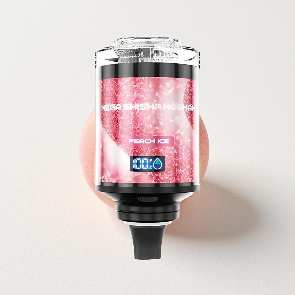 JNR Mega Shisha Hookah 100K 60mL E-Liquid Capacity Smart Peach Ice