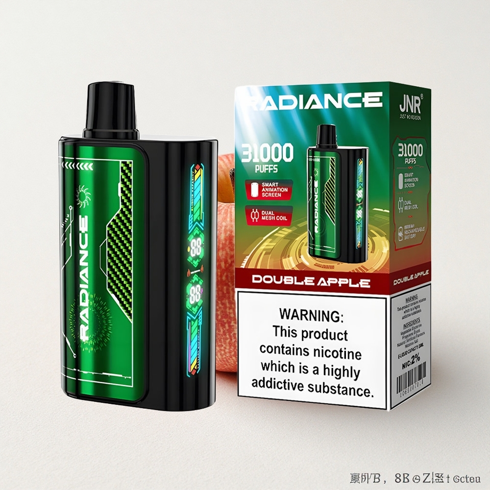 Jnr Radiance 31000 Puffs Disposable Vape Double Apple Dual Mesh Coil 28ml e-Liquid Capacity Type-C