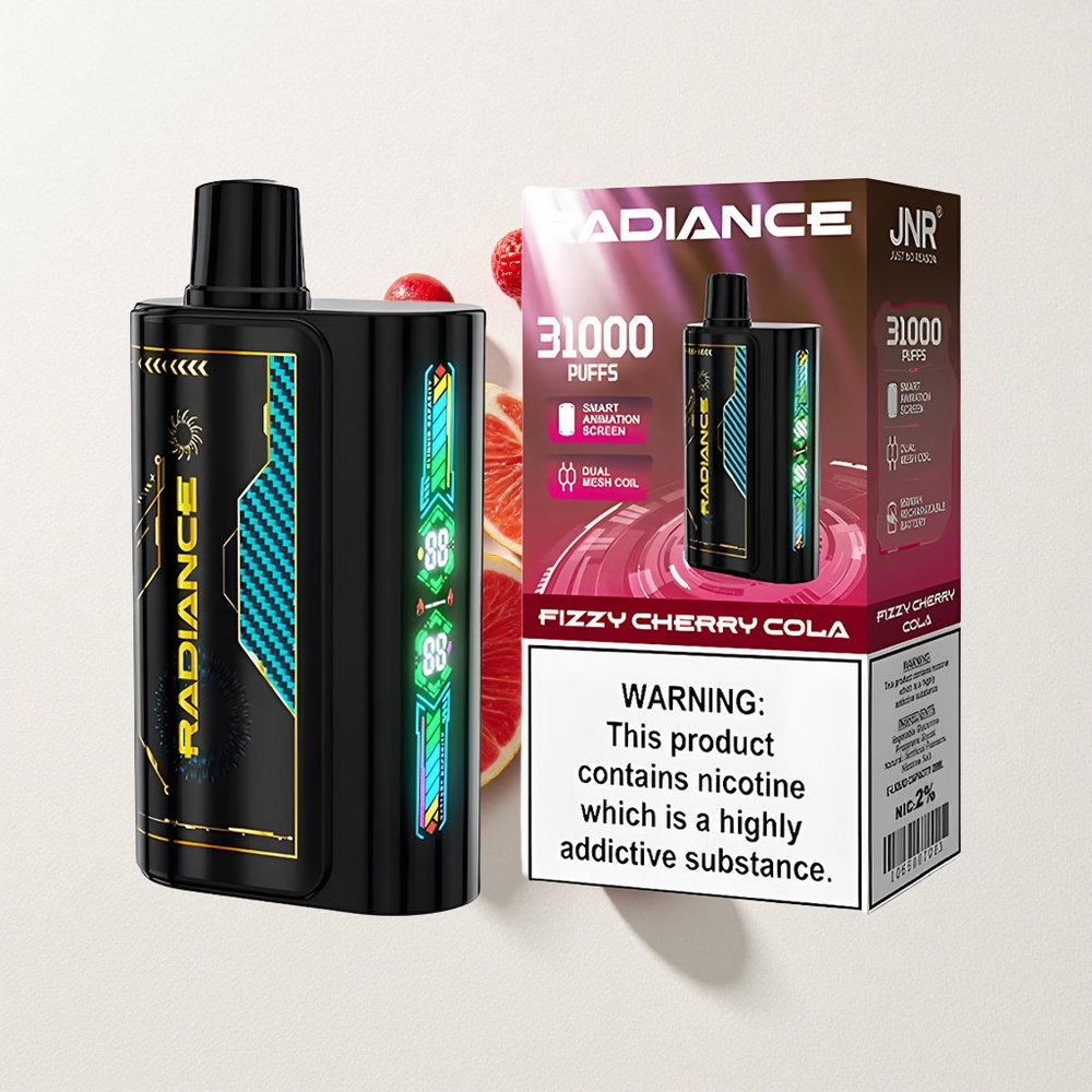 Jnr Radiance 31000 Puffs Disposable Vape Fizzy Cherry Cola Dual Mesh Coil Type-C