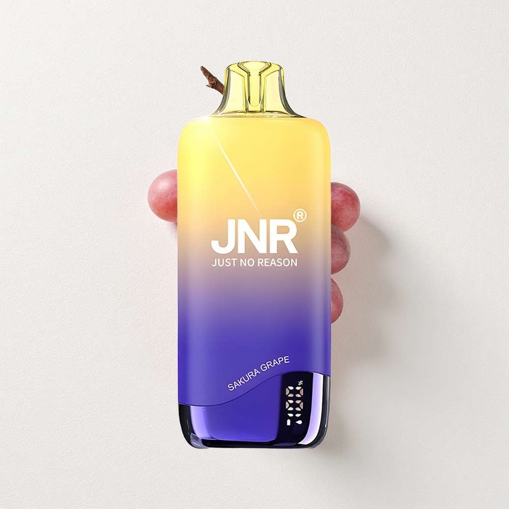 JNR Rainbow 10500 Puffs Disposable Vape Sakura Grape 18mL E-Liquid Capacity USB-C