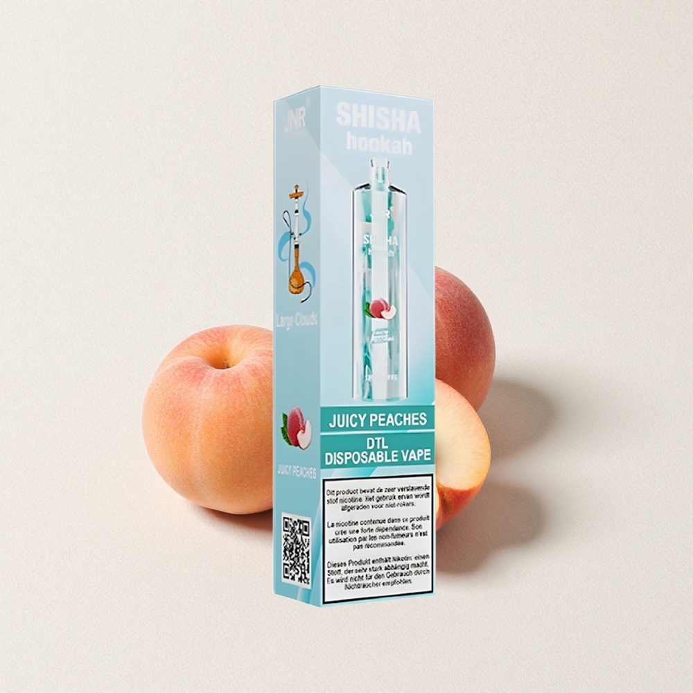 JNR Shisha Hookah 12000 Puffs 24mL E-Liquid Capacity 750mAh Battery Capacity Juicy Peaches
