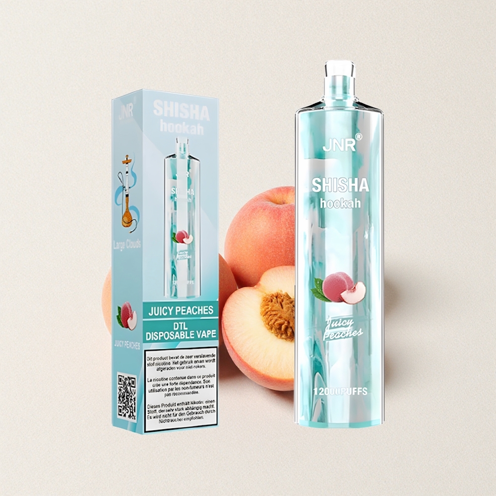 JNR Shisha Hookah 12000 Puffs 24mL E-Liquid Capacity 750mAh Battery Capacity Juicy Peaches
