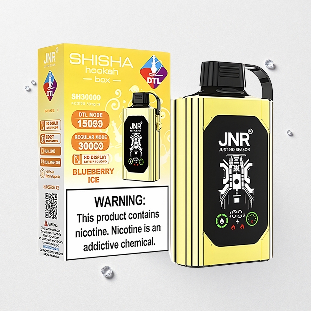JNR Shisha Box 20500 Puffs Dual Mesh Coil HD Display Blueberry Ice