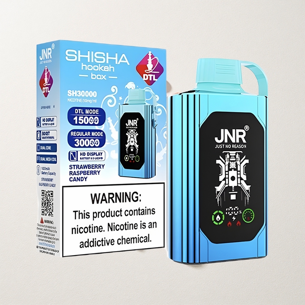 JNR Shisha Hookah Box 20500 Puffs Strawberry Raspberry Candy HD Display & Type-C Quick Charge