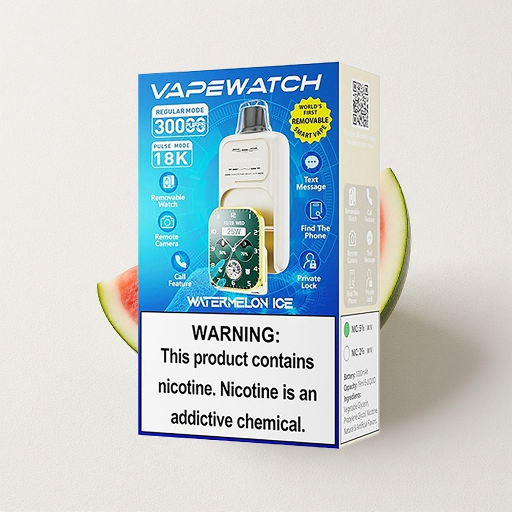 JNR VapeWatch 30000 Puffs 19mL E-Liquid Capacity Dual Mesh Coil Watermelon Ice