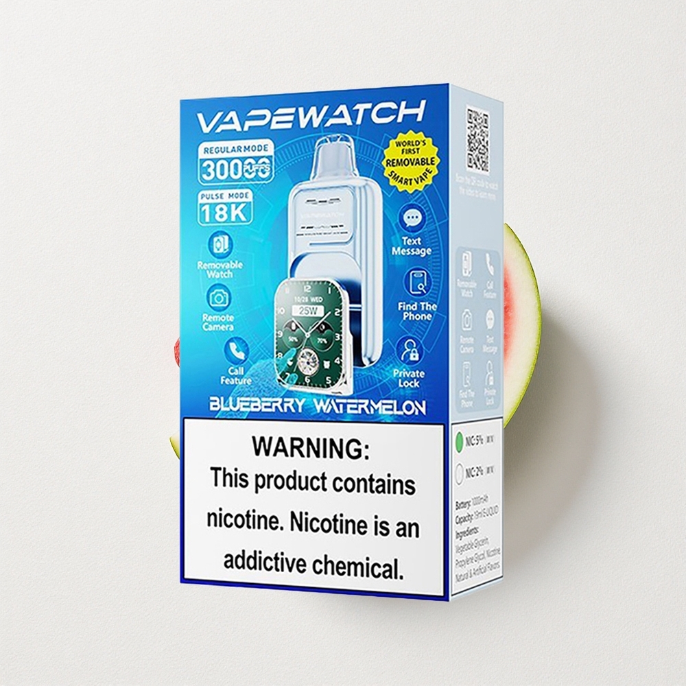 JNR VapeWatch 30000 Puffs Dual Mesh Coil 19mL E-Liquid Capacity Blueberry Watermelon