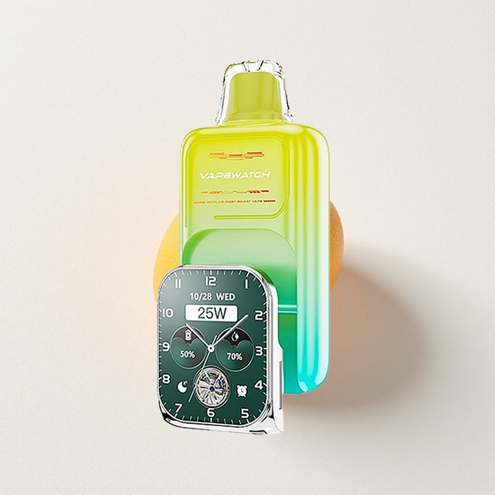 JNR VapeWatch 30000 Puffs Dual Mesh Coil 19mL E-Liquid Capacity Orange Mango Type-C Quick Charge