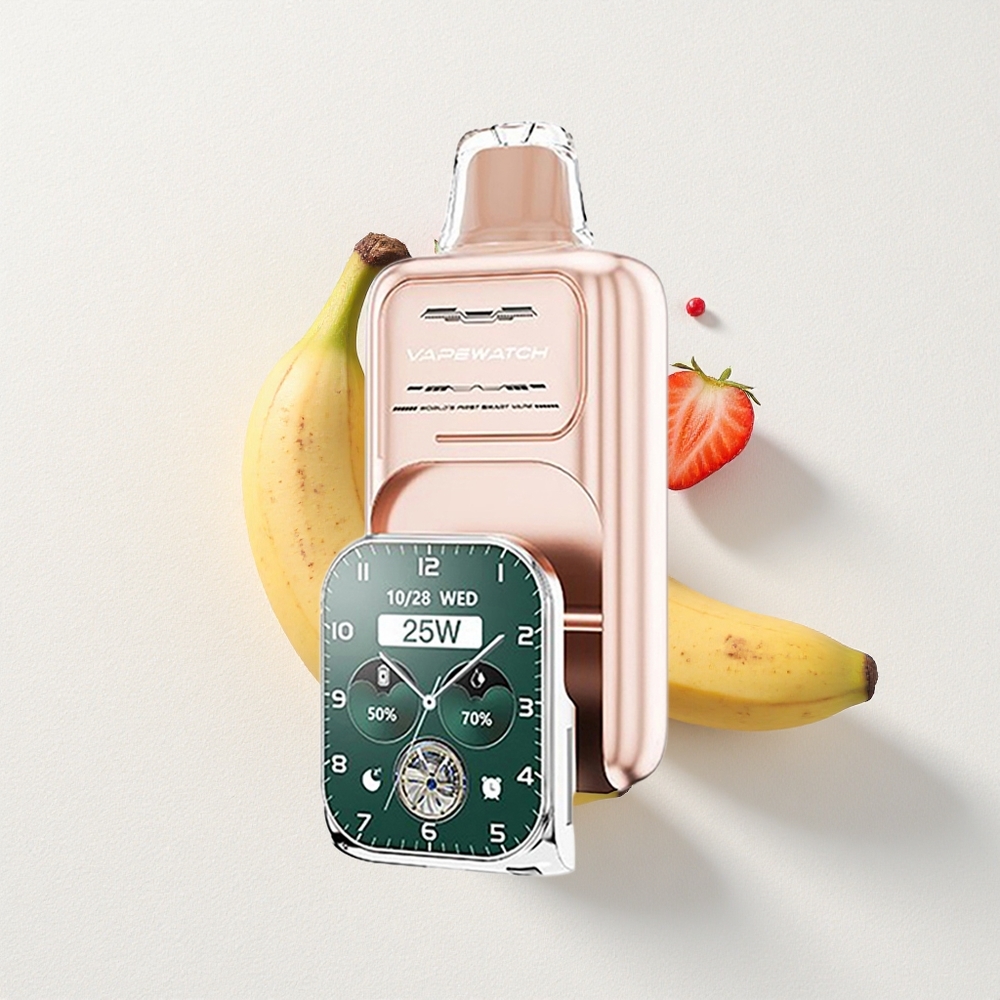 JNR VapeWatch 30000 Puffs Dual Mesh Coil 19mL E-Liquid Capacity Strawberry Banana