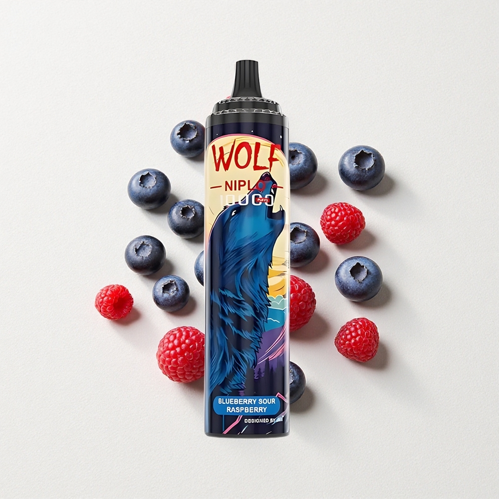 JNR Wolf Niplo 10000 Puffs 20mL E-Liquid Capacity Type-C Blueberry Sour Raspberry