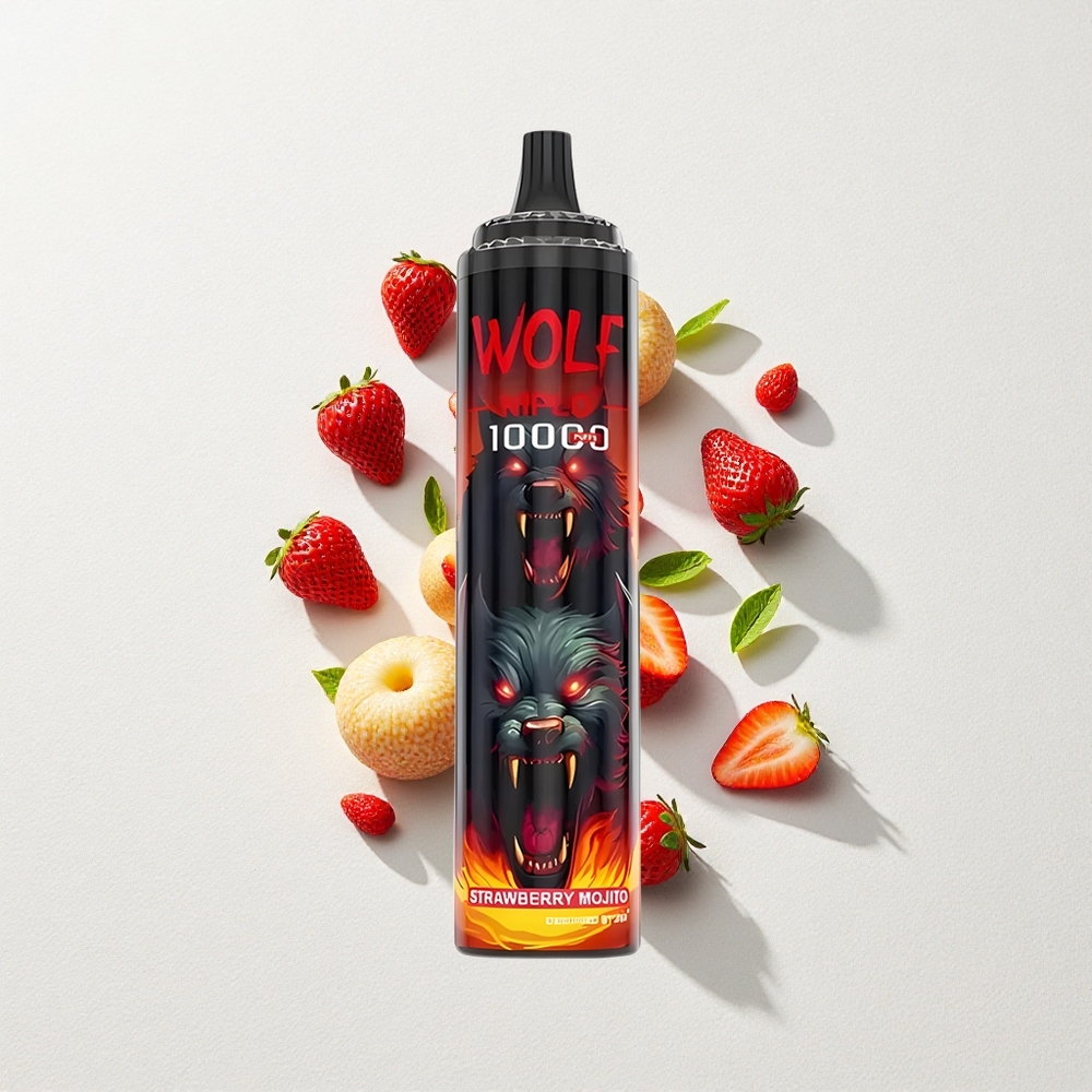 JNR Wolf Niplo 10000 Puffs Strawberry Mojito 20mL E-Liquid Capacity Mesh 650mAh Battery Capacity