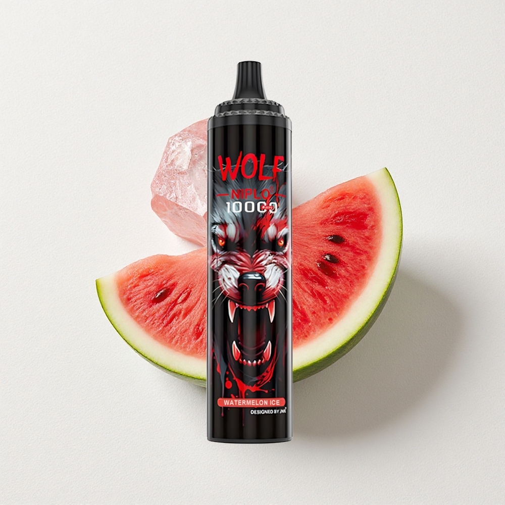 JNR Wolf Niplo 10000 Puffs Watermelon Ice 20mL E-Liquid Capacity Type-C
