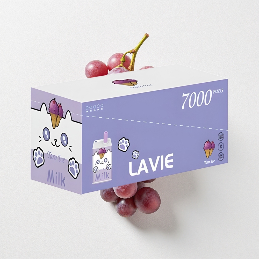LAVIE Milk 7000 Puffs 16mL E-Liquid Capacity Grape Ice Type C Rechargeable