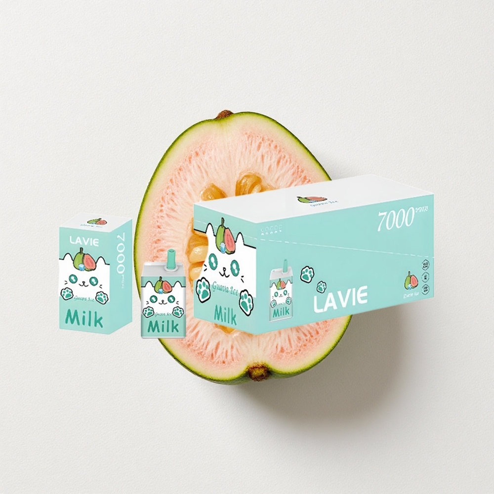 LAVIE Milk 7000 Puffs 16mL E-Liquid Capacity Guava Ice Type C Rechargeable