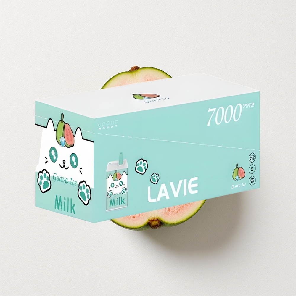 LAVIE Milk 7000 Puffs 16mL E-Liquid Capacity Guava Ice Type C Rechargeable