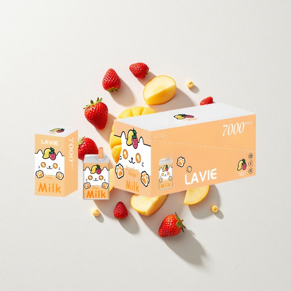 LAVIE Milk 7000 Puffs 16mL E-Liquid Capacity Strawberry Mango Type C Rechargeable