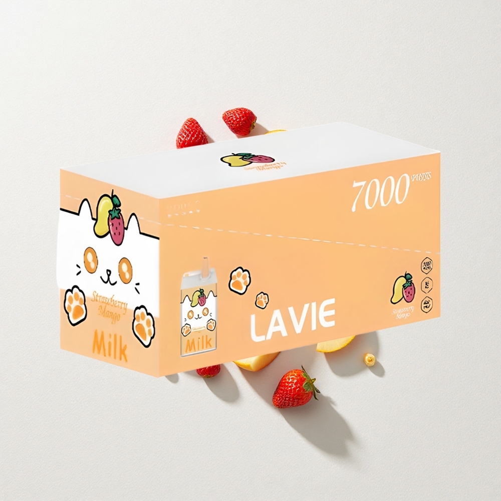 LAVIE Milk 7000 Puffs 16mL E-Liquid Capacity Strawberry Mango Type C Rechargeable
