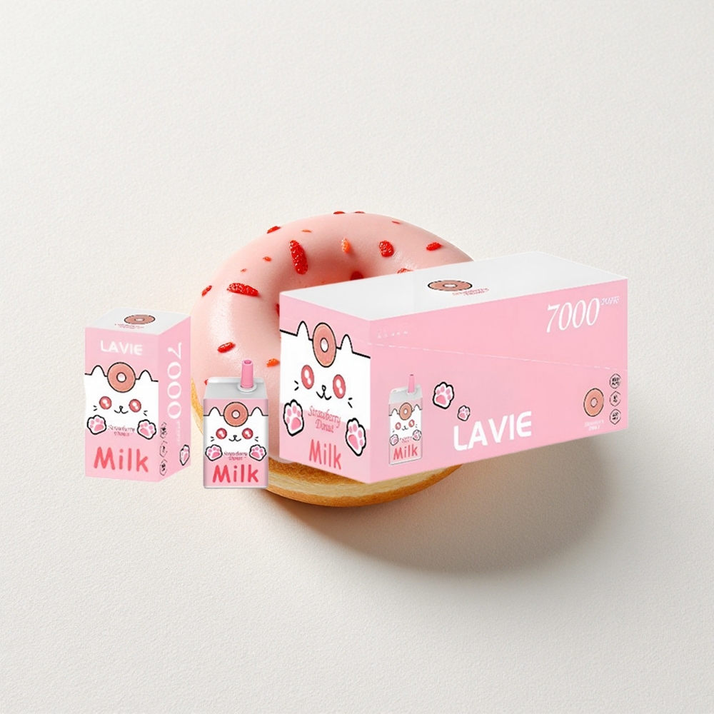 LAVIE Milk 7000 Puffs Strawberry Donut 16mL E-Liquid Capacity Type C