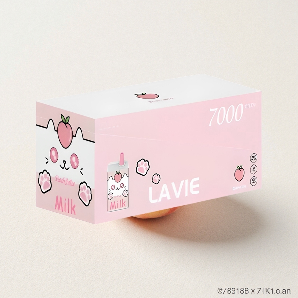 Lavie Milk 7000 Puffs Rechargeable 16mL E-Liquid Capacity Peach Juice